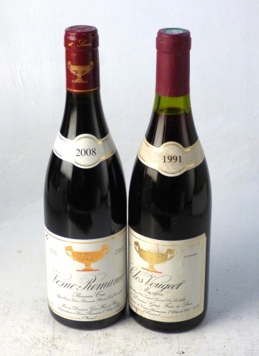 Clos Vougeot Grand Cru 1991 Domaine Gros Frere & Soeur 1 bt Vosne-Romanee 1er Cru 2008 Domaine Gros Frere & Soeur 1 bt Above 2 bts