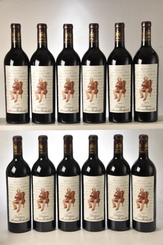 Chateau Mouton Rothschild 2003 Pauillac 12 bts OWC In Bond