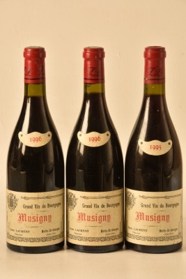 Musigny Grand Cru 1996 Dominique laurent 2 bts Musigny Grand Cru 1995 Dominique laurent 1 bt Above 3 bts From a temperature and humidity controlled cellar in Leigh on Sea