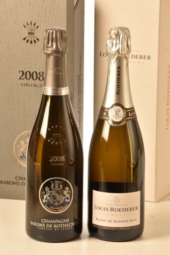 Champagne Baron de Rothschild Brut Vintage 2008 1 bt Champagne Louis Roederer Brut Vintage Blanc de Blancs 1 bt Above 2 bts