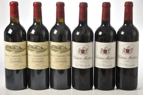 Chateau Montrose2004 St Estephe 3 bts Chateau Troplong Mondot 2004 St Emilion GCC 3 bts Above 6 bts From an excellent private cellar in Edinburgh