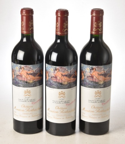 Chateau Mouton Rothschild 2010 Pauillac 3 bts OWC Recently Removed from The Wine Society, Stevenage