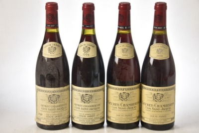 Gevrey-Chambertin 1er cru Clos St Jacques 1989 Domaine Louis Jadot 1 bt Gevrey-Chambertin 1er cru Clos St Jacques 1994 Domaine Louis Jadot 1 bt Gevrey-Chambertin 1er cru Clos St Jacques 2000 Domaine Louis Jadot 2 bts From an excellent private cellar in 