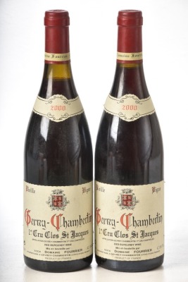 Gevrey Chambertin 1er Cru Clos St Jacques Vielles Vignes 2000 Domaine Fourrier 2 bts. From a superb underground cellar in Edinburgh.