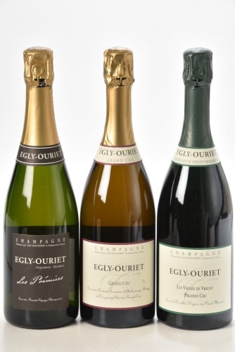 Champagne Egly-Ouriet Les Vignes de Vrigny 1 bt Champagne Egly-Ouriet Grand Cru 1 bt Champagne Egly-Ouriet Les Premices 1 bt Above 3 bts