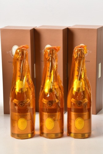 Champagne Louis Roederer Cristal Rose Brut 2013 3 bts OCC In Bond