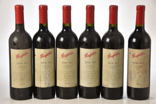 Penfolds Bin 707 2001 5 bts Penfolds Bin 707 2005 1 bt Above 6 bts