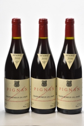 Chateauneuf du Pape Pignan 2010 Chateau Rayas 3 bts In Bond