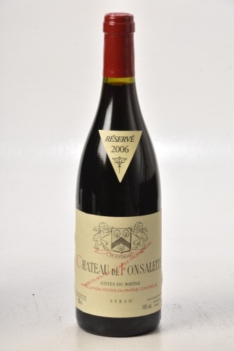 Cotes du Rhone Cuvee Syrah 2006 Chateau de Fonsalette 1 bt In Bond